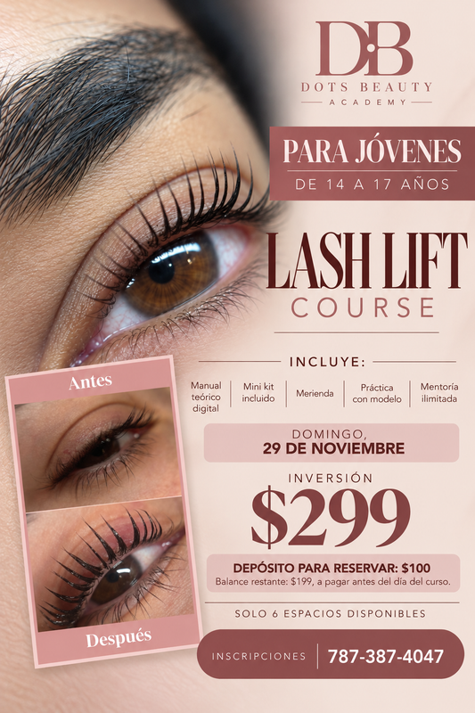 Curso Grupal (14-17años): Lash Lift Coreano Presencial 29/nov